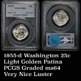 PCGS 1955-d Washington Quarter 25c Graded ms64 by PCGS