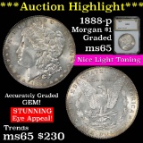 ***Auction Highlight*** 1888-p Morgan Dollar $1 Graded ms65 by PCI (fc)