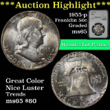 ***Auction Highlight*** NGC 1955-p Franklin Half Dollar 50c Graded ms65 by NGC (fc)