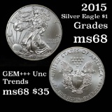 2015 Silver Eagle Dollar $1 Grades GEM+++ Unc