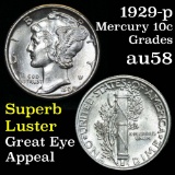 1929-p Mercury Dime 10c Grades Choice AU/BU Slider