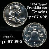 1956 TYPE 2 Franklin Half Dollar 50c Grades GEM++ Proof