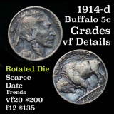 1914-d Buffalo Nickel 5c Grades vf details