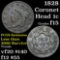 1828 Coronet Head Large Cent 1c Grades f+ Good Detail for the Grade