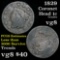 1829 Coronet Head Large Cent 1c full Liberty Grades vg, very good