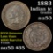 Full Liberty 1883 Indian Cent 1c 3 diamonds Grades AU, Almost Unc