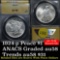 ANACS 1924-p Peace Dollar $1 rotated die Graded au58 By ANACS