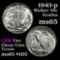 1943-p Walking Liberty Half Dollar 50c Blast White Grades GEM Unc Exceptional Eye Appeal