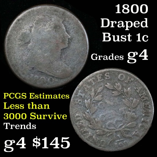 Early Draped Bust Large Cent 1800 Draped Bust Large Cent 1c Grades g, good