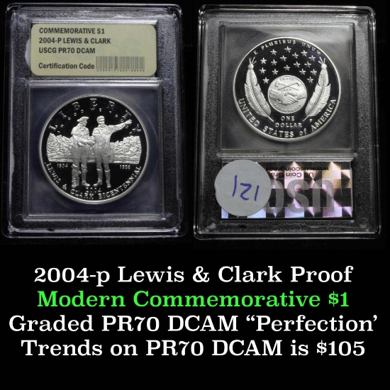 2004 P LEWIS & CLARK Modern Commem Dollar $1 Grades GEM++ Proof Deep Cameo