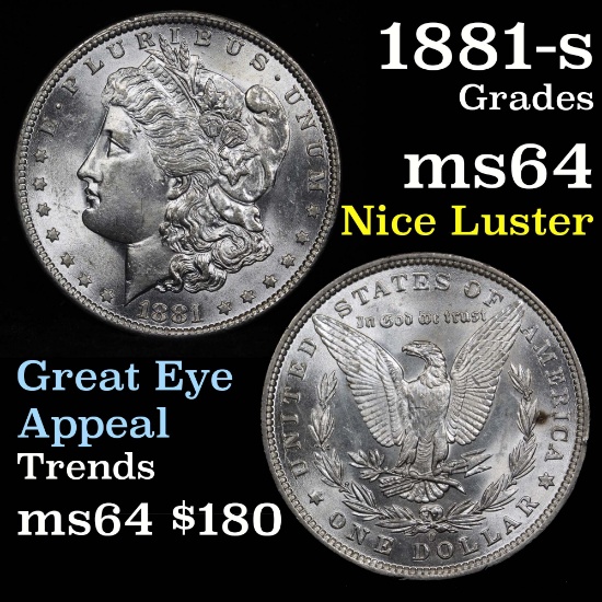 semi PL 1881-o Morgan Dollar $1 good eye appeal Grades Choice Unc nice luster (fc)