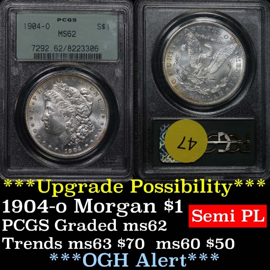 Semi proof like PCGS 1904-o Morgan Dollar $1 golden rim toning Graded ms62 by PCGS good eye appeal