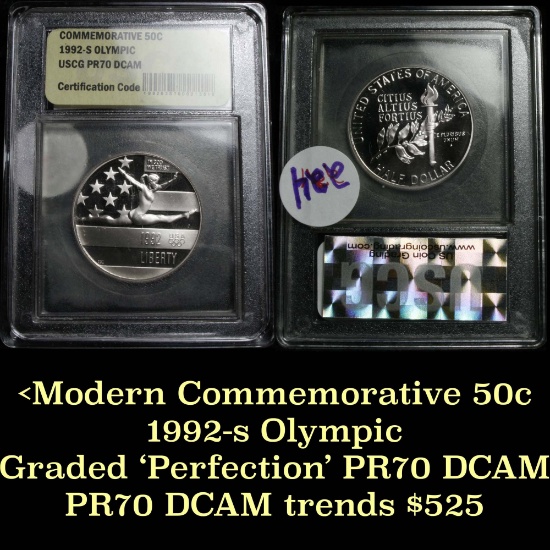 1992-s Olympic Modern Commem Half Dollar 50c Grades GEM++ Proof Deep Cameo