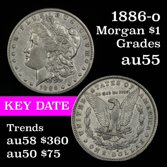 Key date 1886-o Morgan Dollar $1 Grades Choice AU