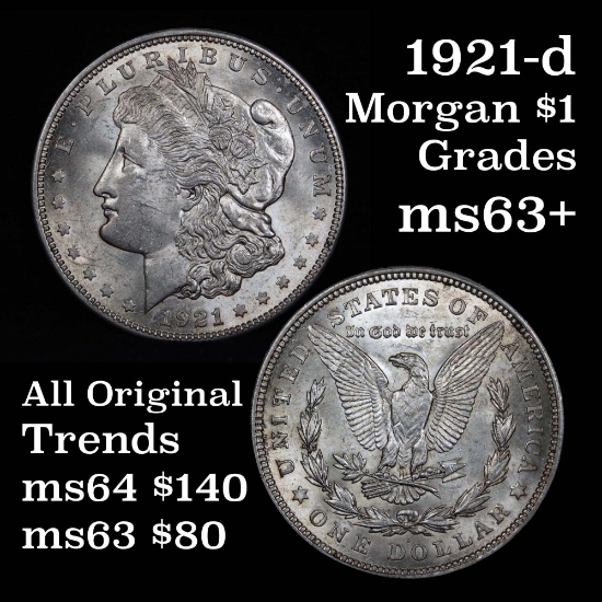 Semi PL, Mint error 1921-d Morgan Dollar $1 Grades Select+ Unc