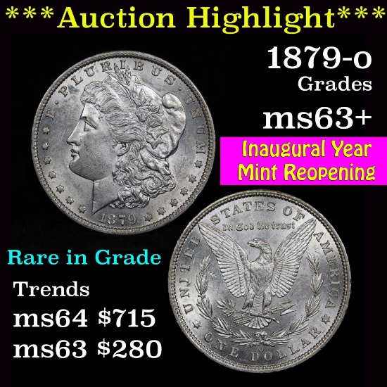 ***Auction Highlight*** Much better Date 1879-o Morgan Dollar $1 Blast white Grades Select+ Unc (fc)
