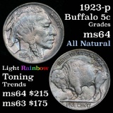 Much better Date 1923-p Buffalo Nickel 5c Dynamite Eye Appeal Grades Choice Unc super color (fc)