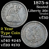 1875-s Twenty Cent Piece 20c Tough 2 Year Type Coin Grades vf++ heavily toned (fc)