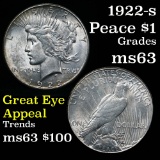 Better date 1922-s Peace Dollar $1 Grades Select Unc flashy luster