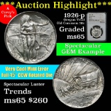 ***Auction Highlight*** NGC 1926-p Oregon Trail Old Commem 50c Rotated die Graded ms65 By NGC (fc)