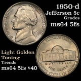 Key Date 1950-d Jefferson Nickel 5c Great Steps Grades Choice Unc 5fs