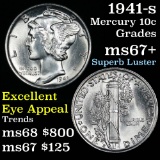***Auction Highlight*** 1941-s Mercury Dime 10c pristine with perfect luster Grades Gem++ FSB (fc)