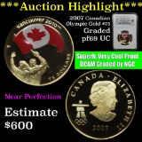 ***Auction Highlight*** NGC 2007 Canadian Olympic Gold $75 Graded PF69 UC By NGC (fc)