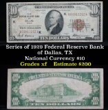 Series of 1929 Federal Reserve Bank of Dallas, TX Nat'l Currency $10 Grades xf (fc)