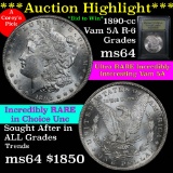 ***Auction Highlight*** Scarce 1890-cc Vam 5A R-6 Morgan Dollar $1 Graded Choice Unc by USCG (fc)