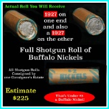 Roll of Buffalo Nickels, 1927 on both Ends Buffalo Nickel 5c