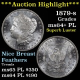 ***Auction Highlight*** very near Gem 1879-s Morgan Dollar $1 Grades Choice Unc+ PL (fc)