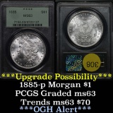 OGH PCGS 1885-p Morgan Dollar $1 Nice eye appeal Graded ms63 by PCGS likely upgrade