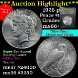 ***Auction Highlight*** spectacular 1926-p Peace $1 Graded GEM++ Unc by USCG blazing luster (fc)