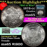 ***Auction Highlight*** 1878-cc Morgan $1 Beautiful rim toning Graded ms65 By ICG Ultra clean (fc)