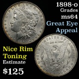 Nice golden rim toning 1898-o Morgan Dollar $1 Grades Choice Unc