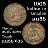 pleasing Chocolate Brown Color 1905 Indian Cent 1c Near Unc Grades Choice AU/BU Slider