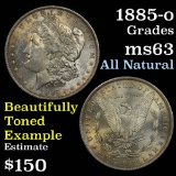 all original 1885-o Morgan Dollar $1 nice golden toning Grades Select Unc good luster