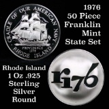 1976 Franklin Mint .925 Fine Sterling Silver Proof Round Rhode Island