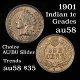 Very near Unc 1901 Indian Cent 1c Grades Choice AU/BU Slider