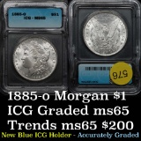 1885-o Morgan Dollar $1 frosty luster Graded ms65 By ICG accurately graded (fc)
