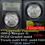 Superb OGH PCGS 1896-p Morgan Dollar $1 Graded ms64 by PCGS spectacular example (fc)