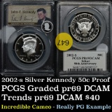 PCGS 2002-s Silver Proof Kennedy Half 50c Exceptional cameo Graded pr69dcam PCGS near perfection