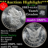 ***Auction Highlight*** 1883-cc/cc Vam 5 Morgan $1 spiked beak' Graded Select Unc DMPL by USCG (fc)