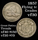 Tough 2 year type coin 1857 Flying Eagle Cent 1c Grades vf++