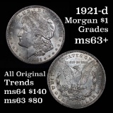 Semi PL, Mint error 1921-d Morgan Dollar $1 Grades Select+ Unc