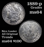 Good eye appeal 1889-p Morgan Dollar $1 nice luster Grades Choice Unc PQ for the grade