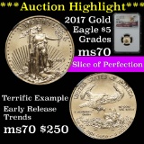 ***Auction Highlight*** NGC 2017 Eagle Gold $5 Graded ms70 By NGC (fc)