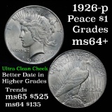 frosty Luster 1926-p Peace Dollar $1 good Eye Appeal Grades Choice+ Unc strong strike (fc)