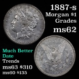 Much better Date 1887-s Morgan Dollar $1 nice luster, good eye appeal Grades Select Unc Semi PL (fc)