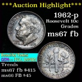 ***Auction Highlight*** Superb eye appeal 1962-p Roosevelt Dime 10c Grades Gem++ Full Bands (fc)